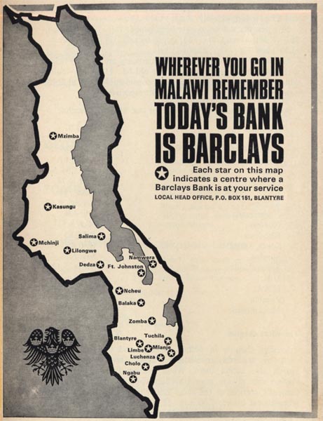 commercial map of Malawi for Barclays commercial map of Malawi for Barclays