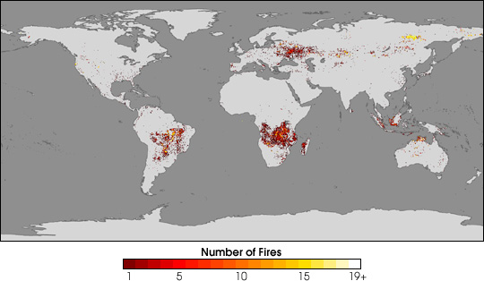 Southern Africa fire map Southern Africa fire map