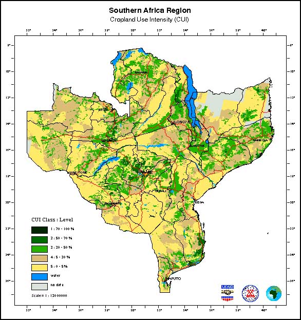 Southern Africa crop use map