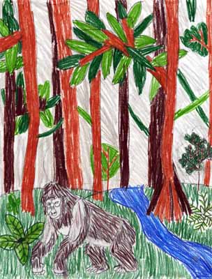 gorilla walking drawing gorilla walking drawing