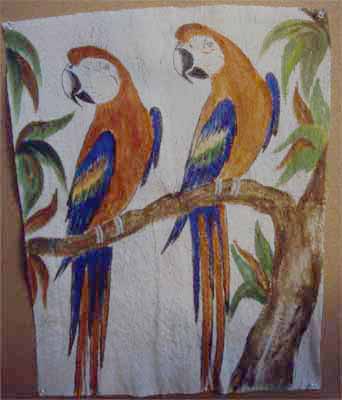 >realistic macaws painting >pair of macaws painting