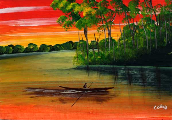 canoe on river postcard canoe on river postcard