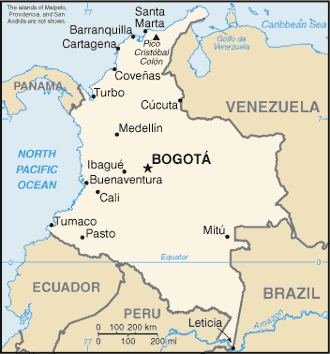 Colombia government map Colombia government map