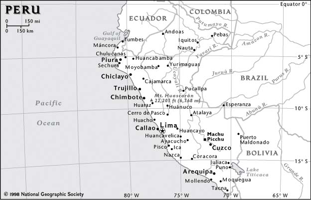 National Geographic Peru map National Geographic Peru map
