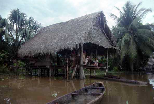 flood around hut, photo flood around hut photo