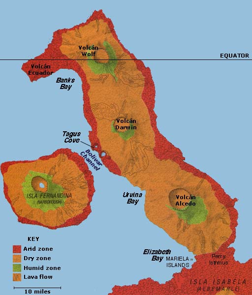 Map of northern Isabela Island
