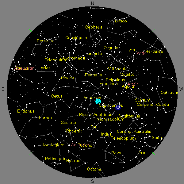 Image of Galapagos 1835 star map sky view Image of Galapagos 1835 star map sky view
