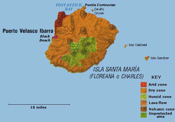 Image of Galapagos Floreana Island map Image of Galapagos Floreana Island map