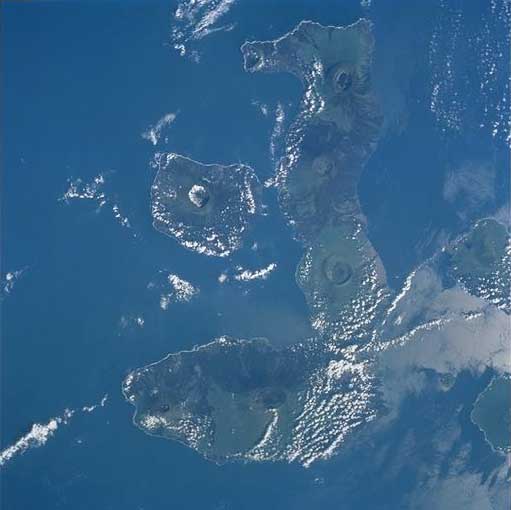 image of Isabela Island from the space shuttle image of Isabela Island from the space shuttle